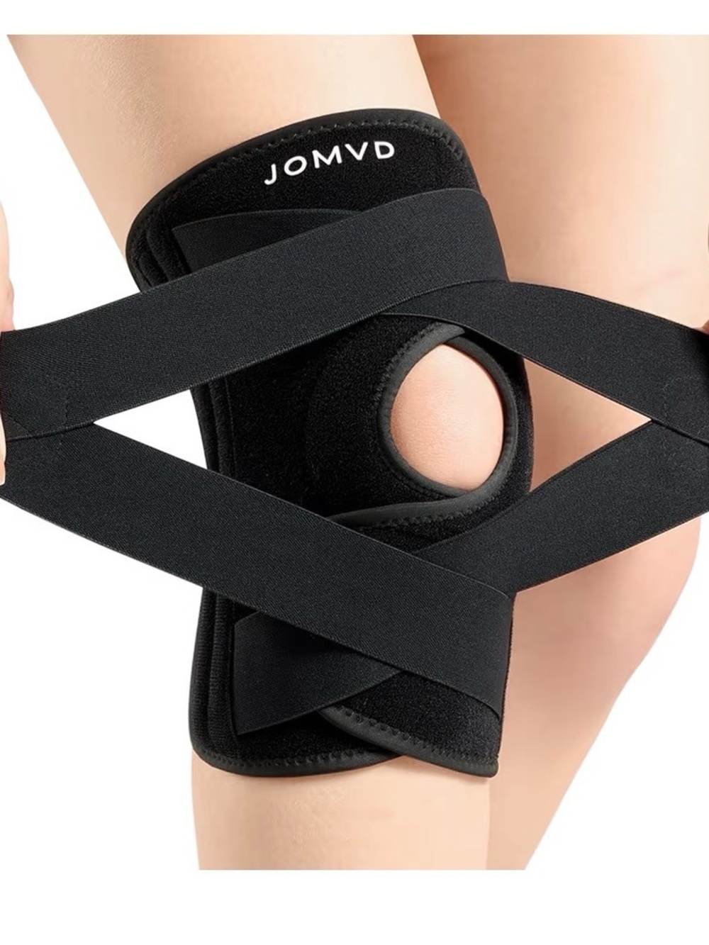 Black Open Patella Knee Support Wrap
